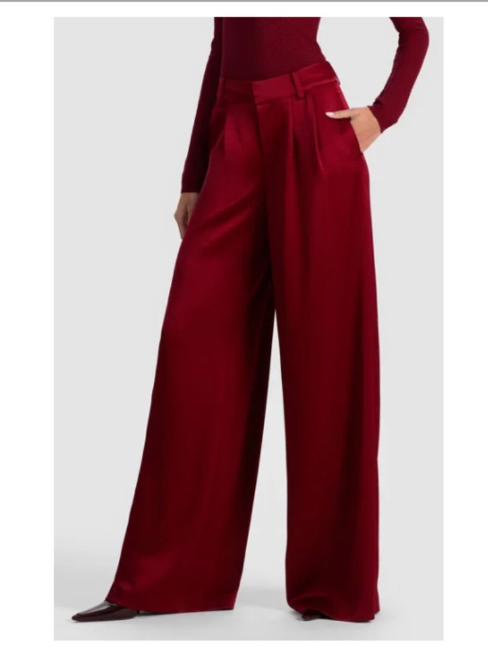 Alice + Olivia Kennedy Trouser in Oxblood Red